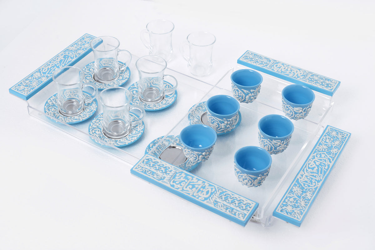 Tray Plexi with Handmade Enamels Handles