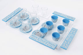 Tray Plexi with Handmade Enamels Handles