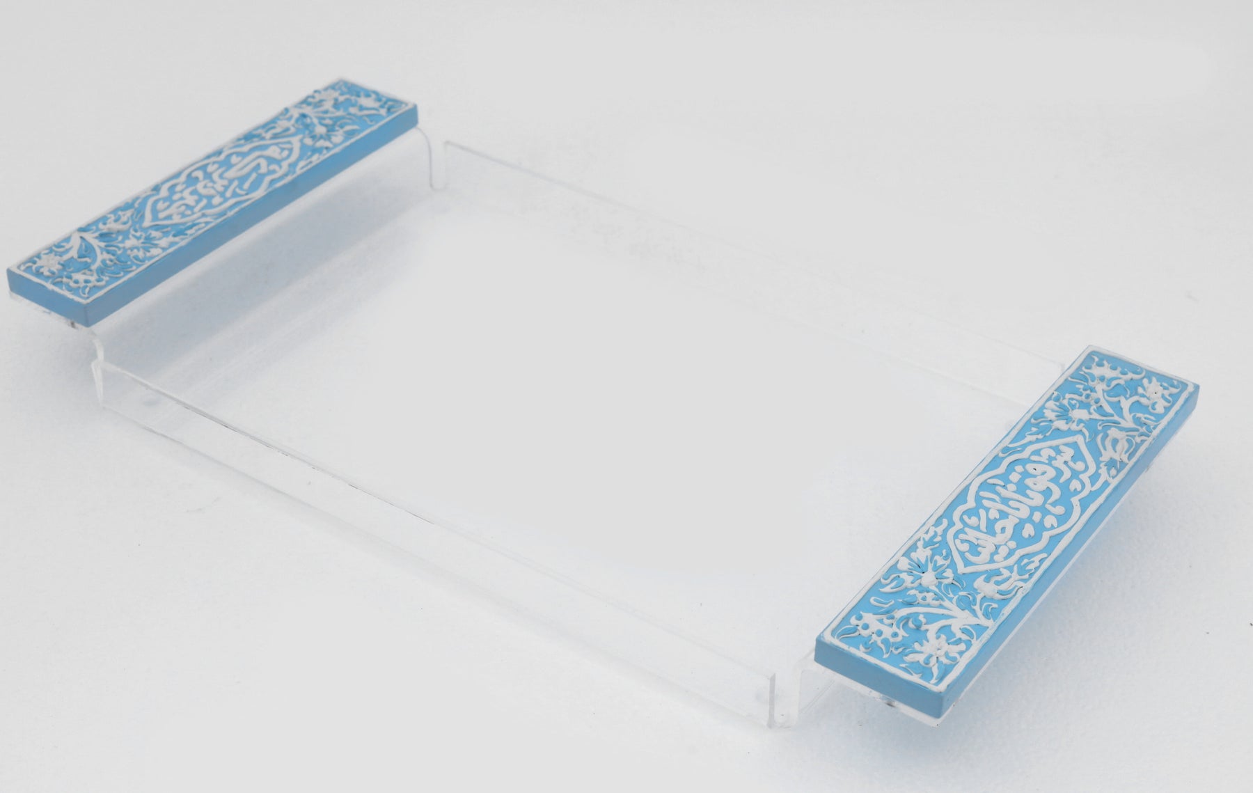 Tray Plexi with Handmade Enamels Handles