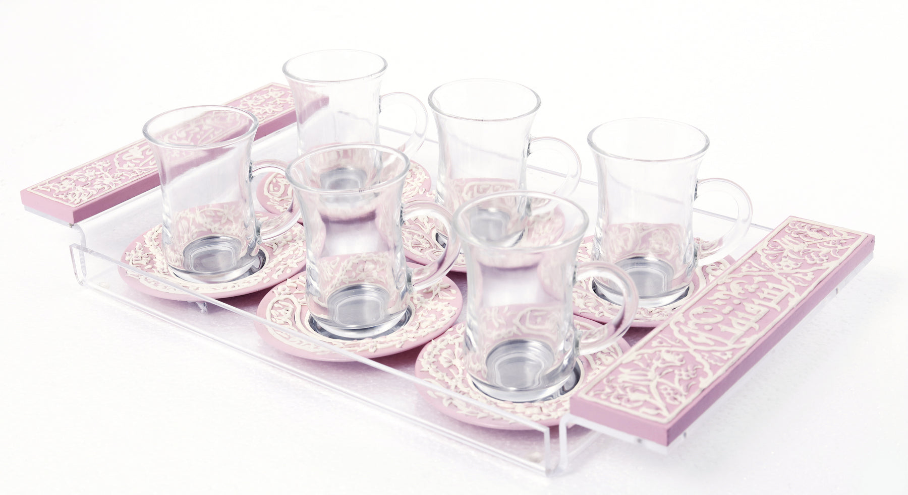 Tray Plexi with Handmade Enamels Handles