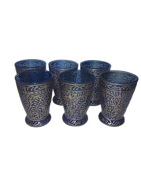 Hand Blown Hand Painted Conique Glass (6pcs)