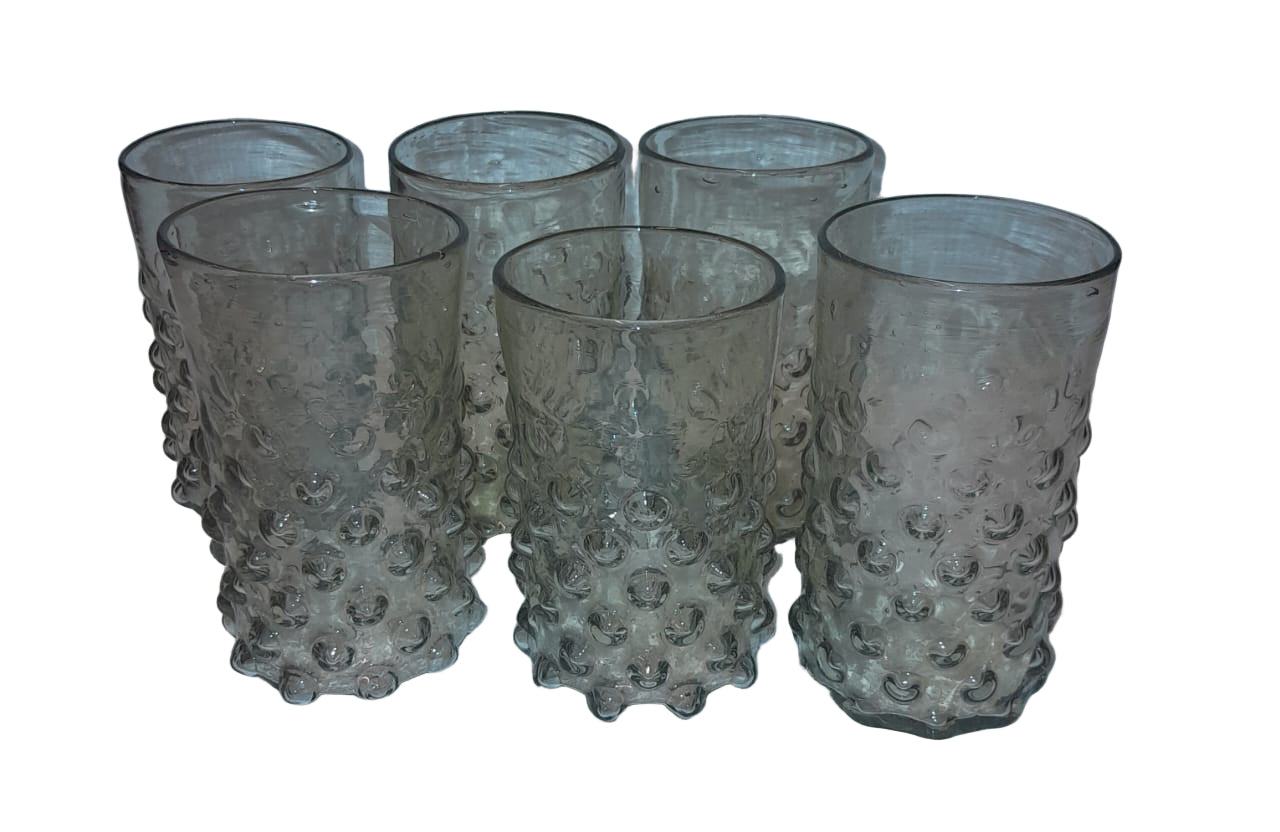 Hand Blown Hammered  Glass (6 pcs)