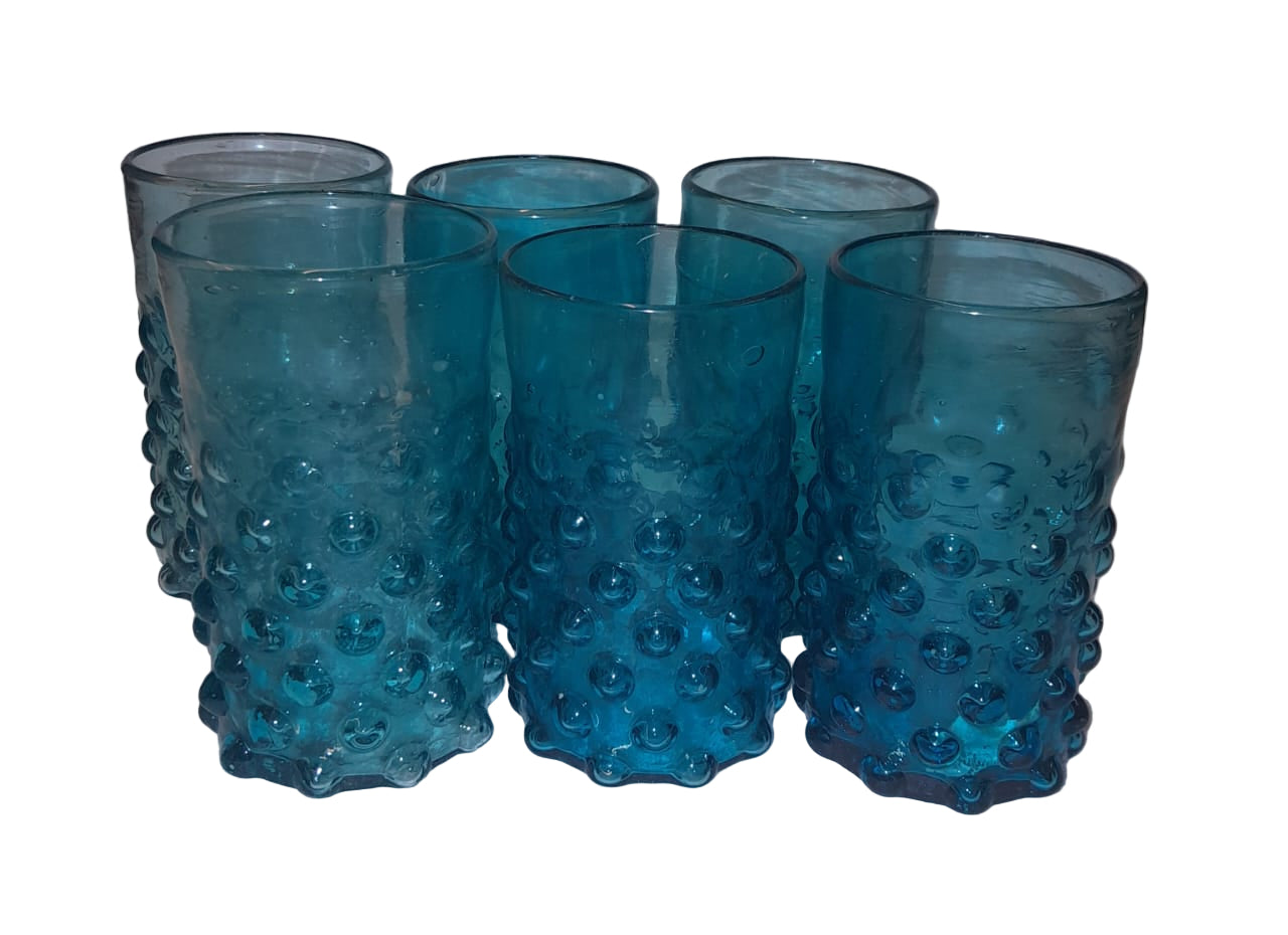 Hand Blown Hammered  Glass (6 pcs)