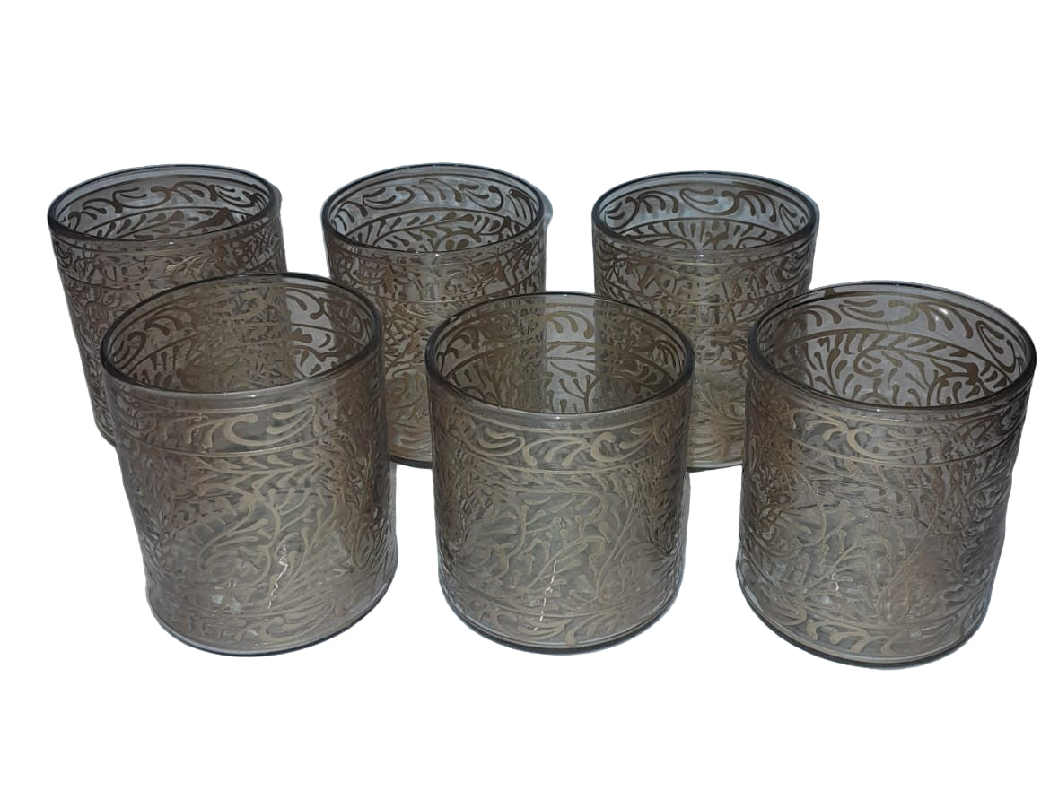 Hand Blown Hand Painted Straight Glass (6pcs)-(D8H9cm)