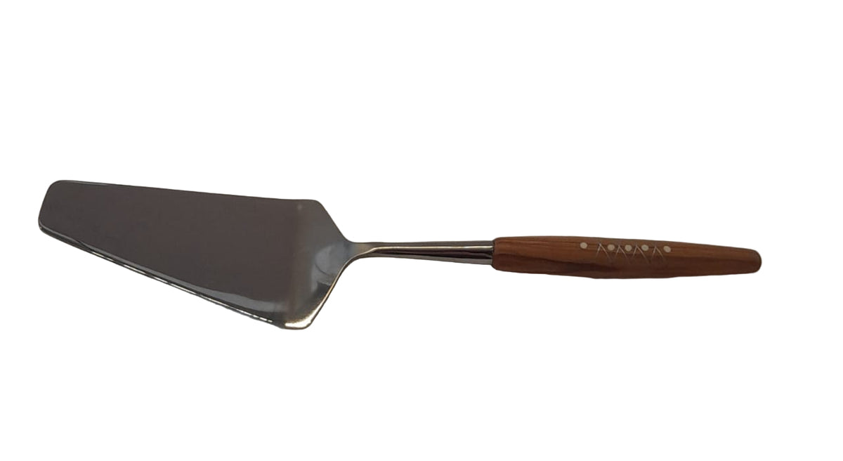Cake Spatula Olive Wood with Bone and Tin
