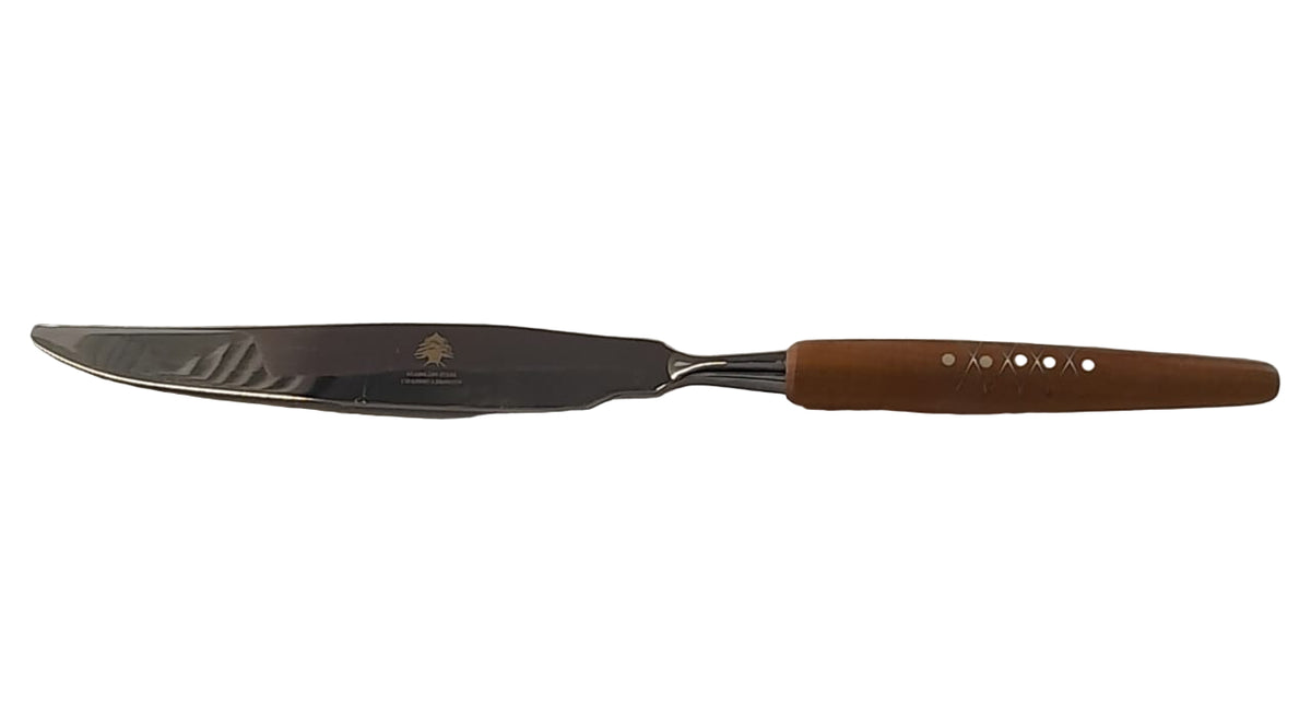 Serving Knife Olive Wood with Bone and Tin