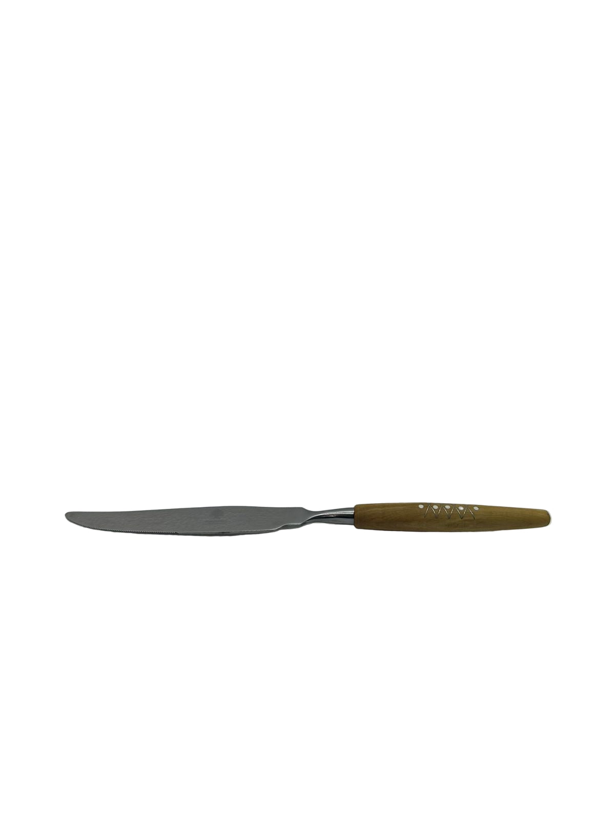 Dessert Knife Olive Wood with Bone and Tin
