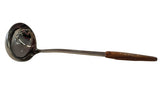 Serving Soup Ladle Big Olive Wood with Bone and Tin