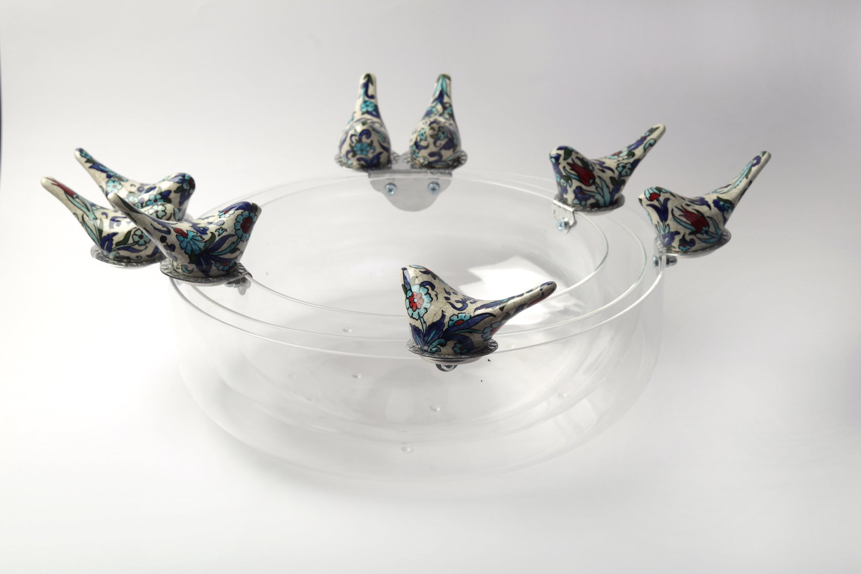 Salad Handmade Bowl Plexi with Birds Qishani
