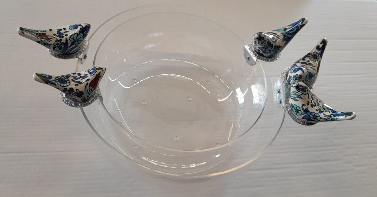 Set 2 Salad Bowls Plexi+ Birds Qishani(D26cm/D32cm)
