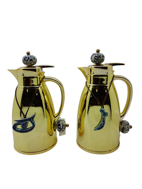 Set 2 Thermos Stainless Steel Gold (1 Liter) with Qishani