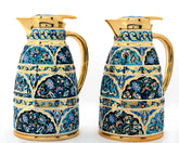 Set 2 Thermos Stainless Steel Gold Handmade Enamel (1 Liter)