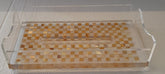 Tissue Box Plexi with Resine and Seashell Mother of Pearl(D25W13H5cm)