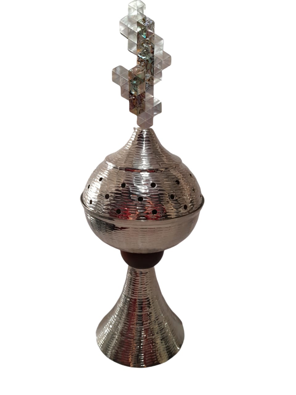 Mabkhara Silver Plated with Puzzle Handle Seashell Mother of Pearl (D15H44cm)