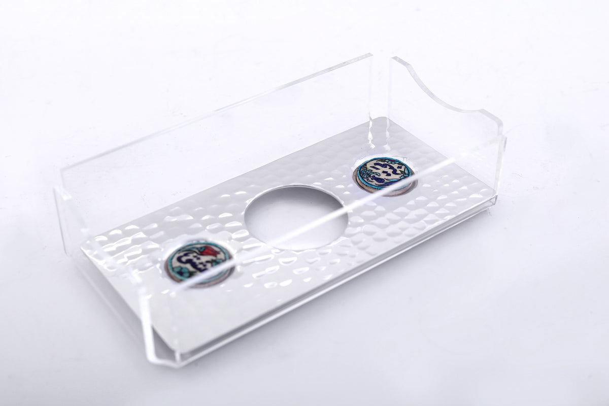 Tissue Box Plexi with Cover Hand Hammered with Qishani (D24.5W12.5H5cm)