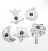 Set 5 Pcs Decoration  Hand Hammered Aluminum with Qishani (H15cm)