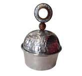 Box Hand Hammered Aluminum with Inlay Seashell Mother of Pearl