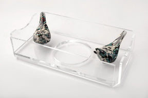 Tissue Box Plexi with 2 Birds Qishani (D24W12H5cm)