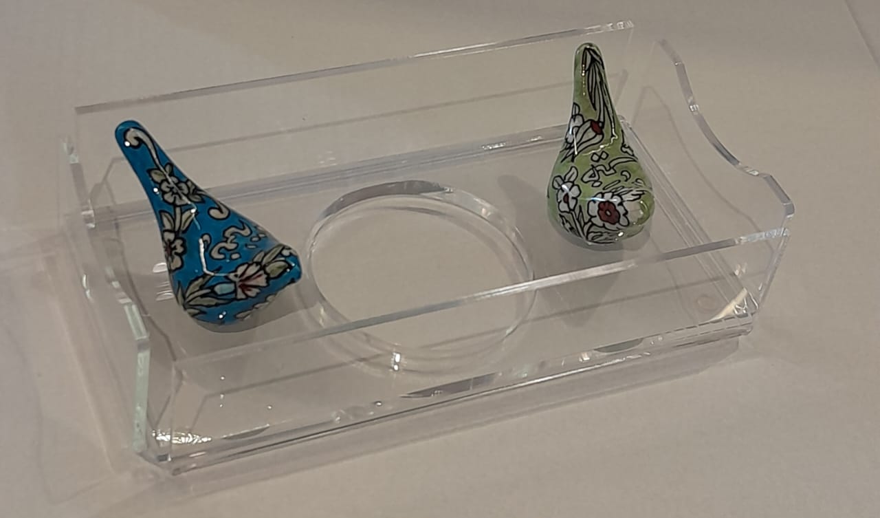 Tissue Box Plexi with 2 Birds Qishani (D24W12H5cm)