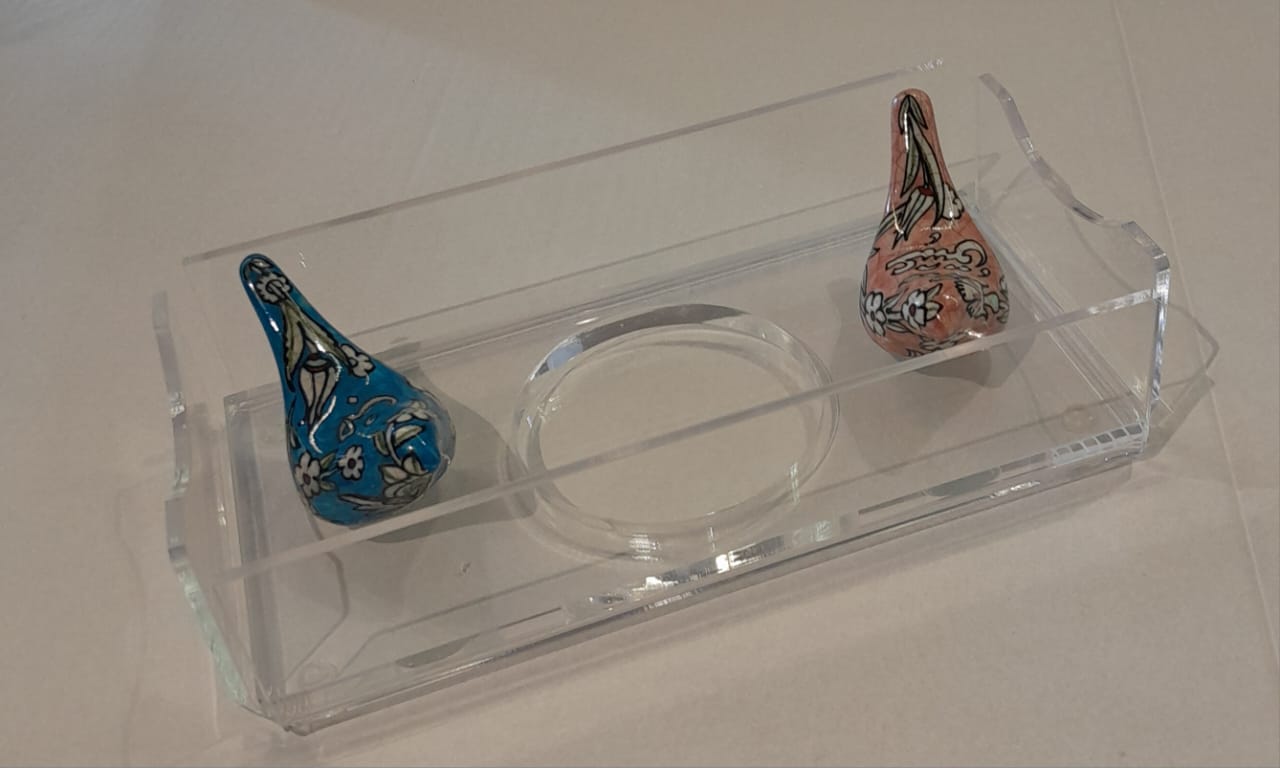 Tissue Box Plexi with 2 Birds Qishani (D24W12H5cm)