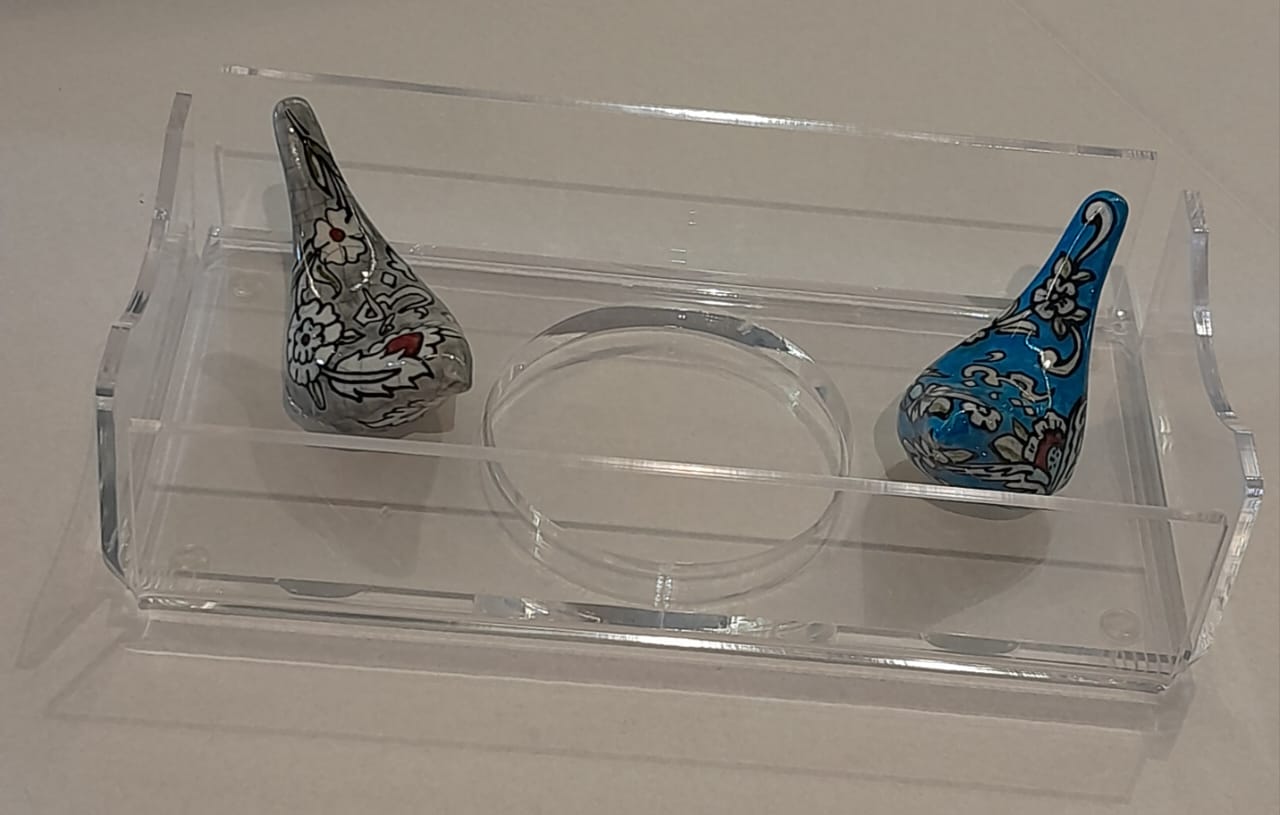 Tissue Box Plexi with 2 Birds Qishani (D24W12H5cm)