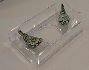 Tissue Box Plexi with 2 Birds Qishani (D24W12H5cm)