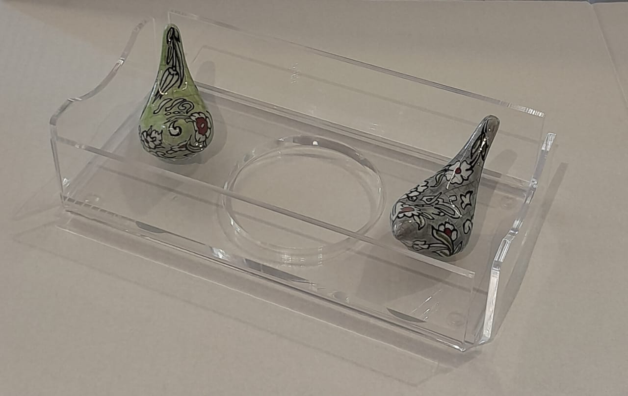 Tissue Box Plexi with 2 Birds Qishani (D24W12H5cm)