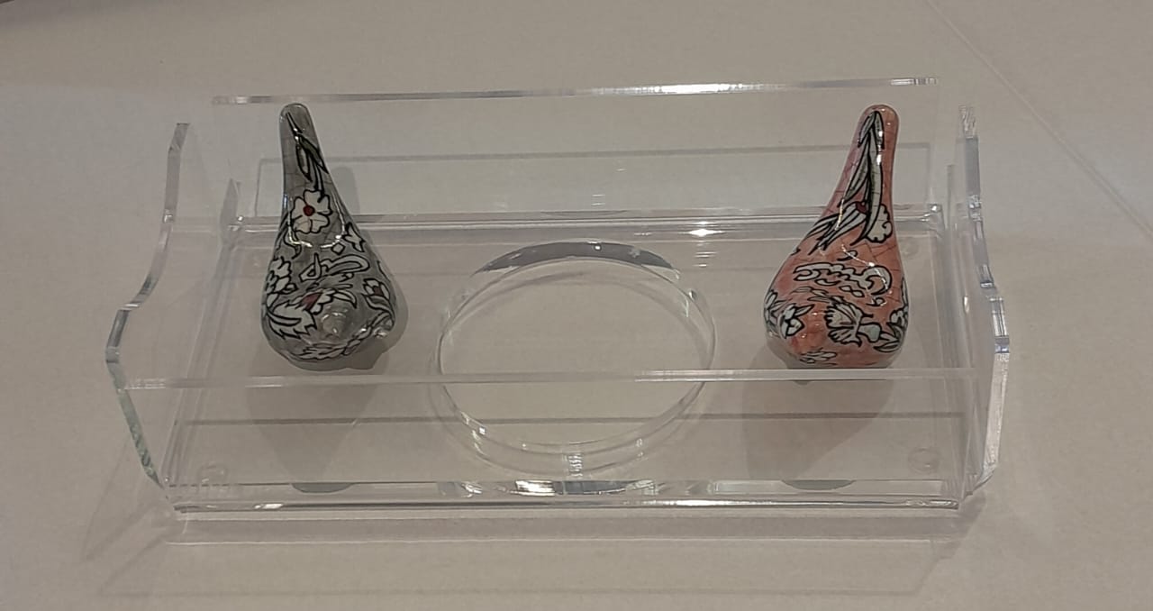 Tissue Box Plexi with 2 Birds Qishani (D24W12H5cm)