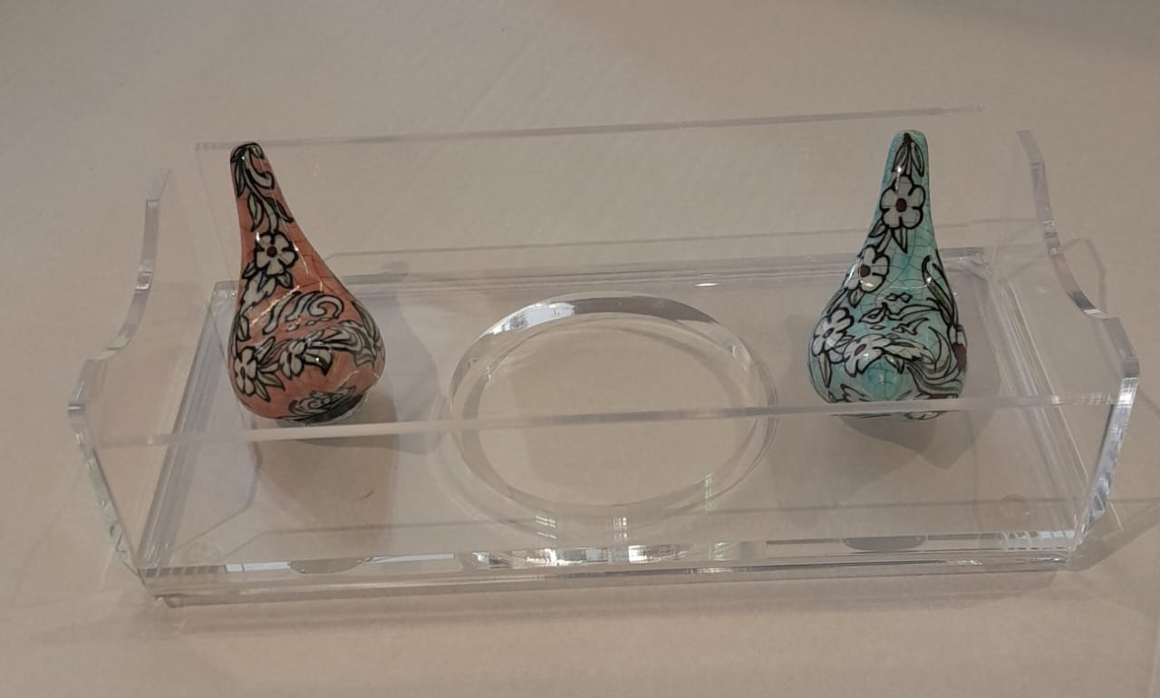 Tissue Box Plexi with 2 Birds Qishani (D24W12H5cm)