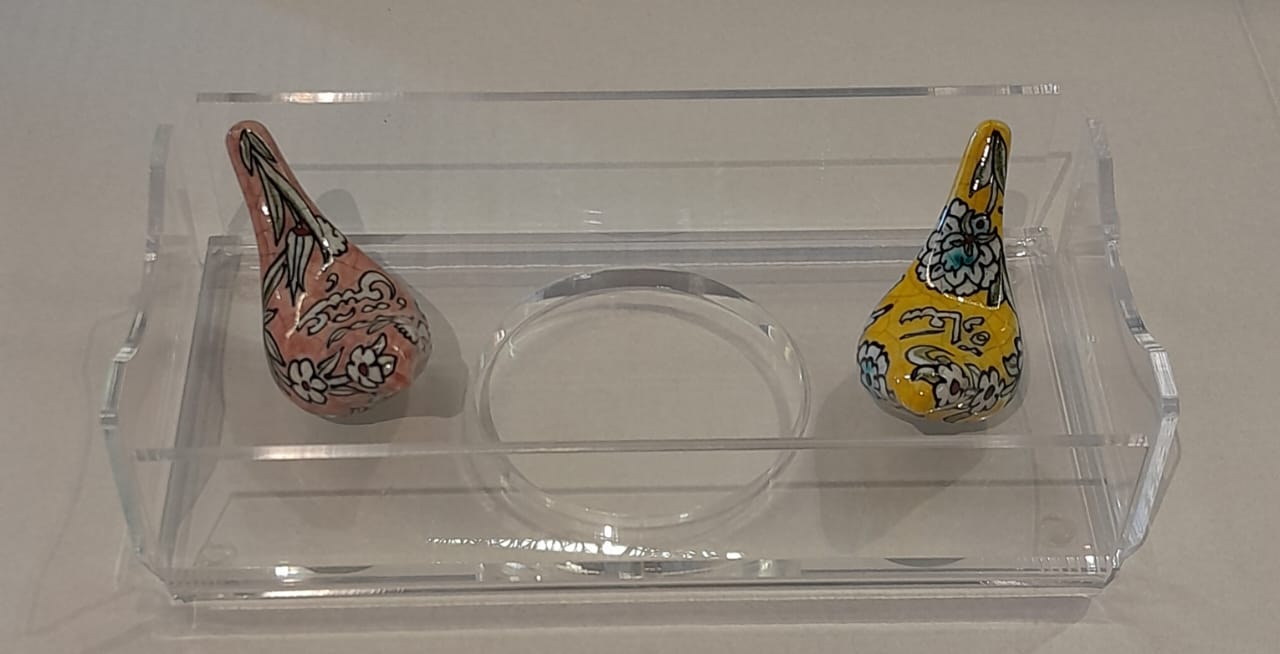 Tissue Box Plexi with 2 Birds Qishani (D24W12H5cm)