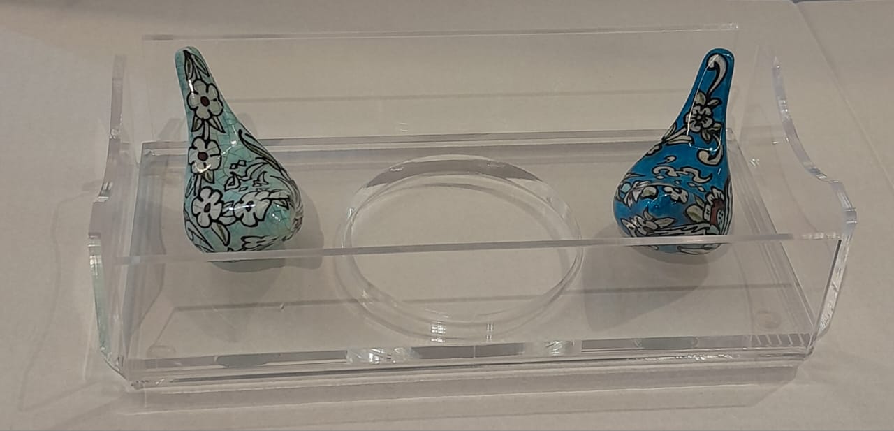 Tissue Box Plexi with 2 Birds Qishani (D24W12H5cm)