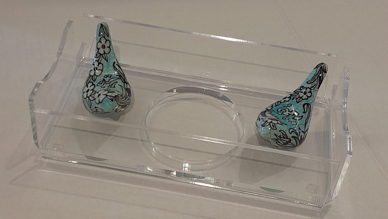 Tissue Box Plexi with 2 Birds Qishani (D24W12H5cm)