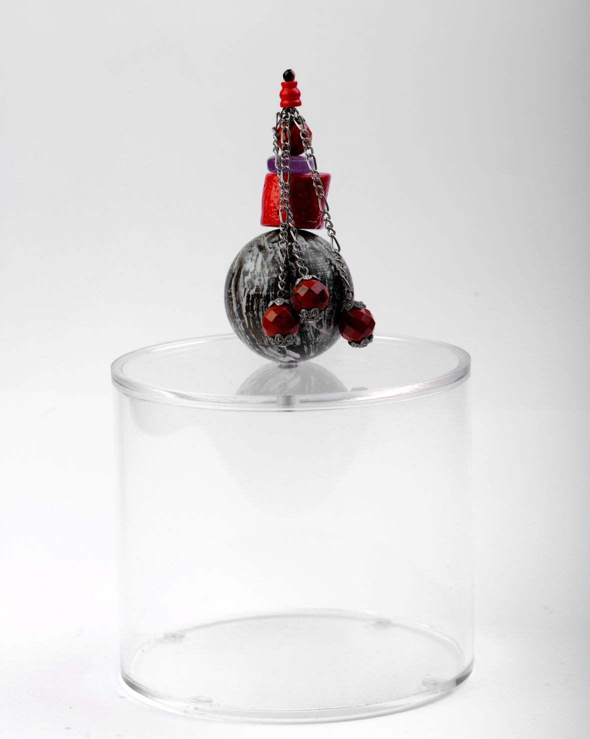 Box Round/Square Plexi with Semi Precious Stones