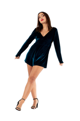 Overall Short Long Sleeve Velvet