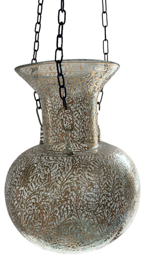 Jar Lamp Hand Blown Glass with Aghabani (32*27cm)