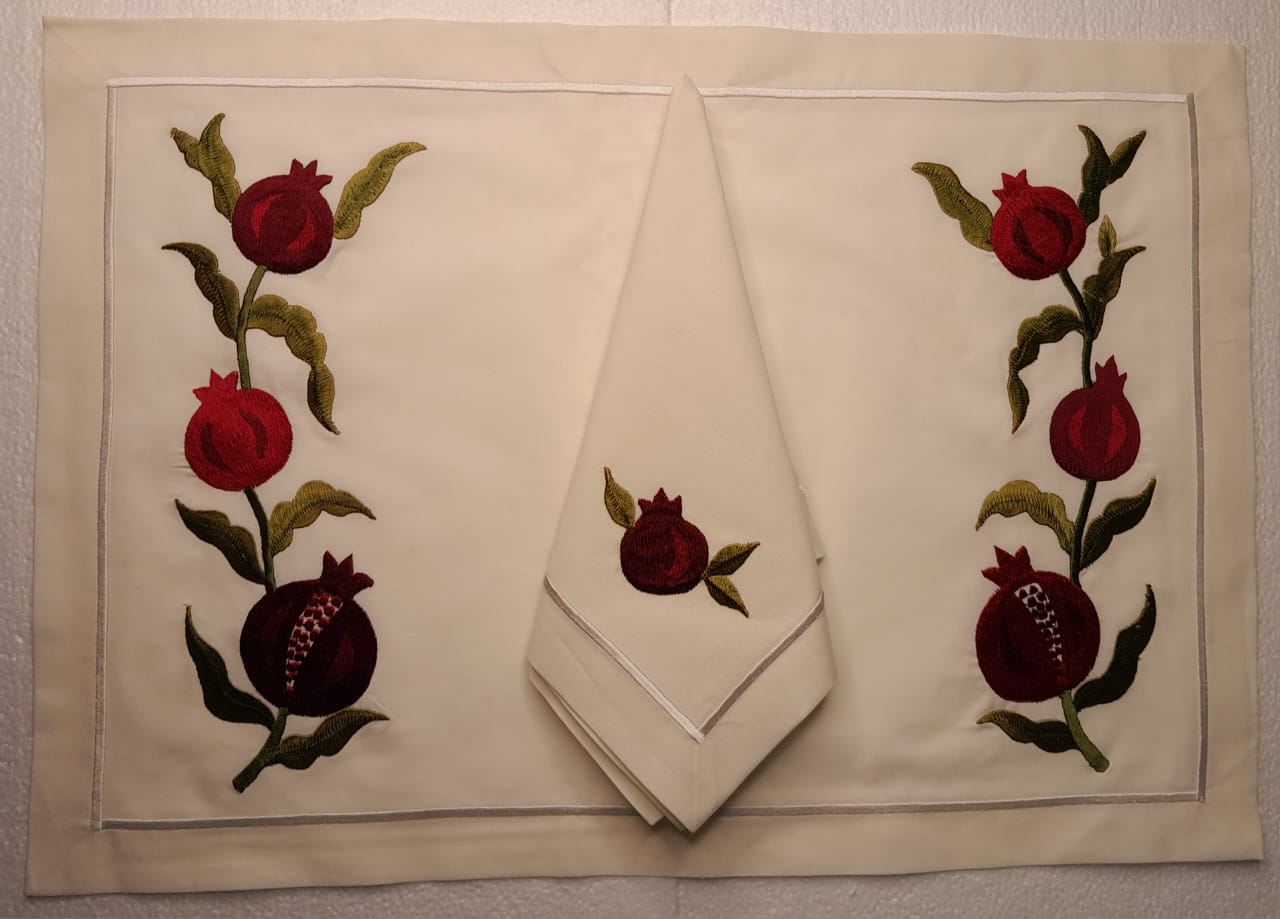 Placemat with Napkins Polycotton Embroidered- Category 1