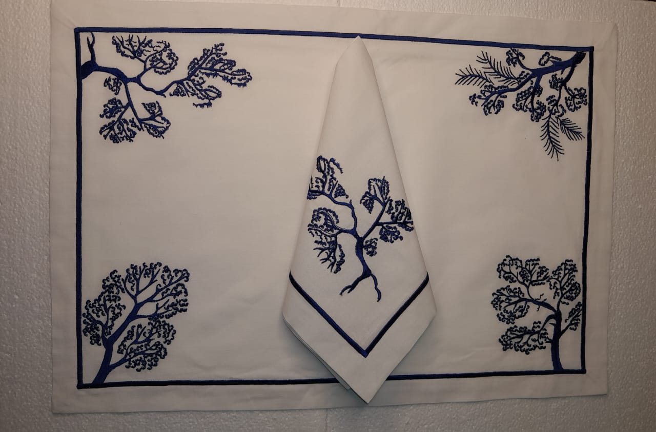 Placemat with Napkins Polycotton Embroidered- Category 1