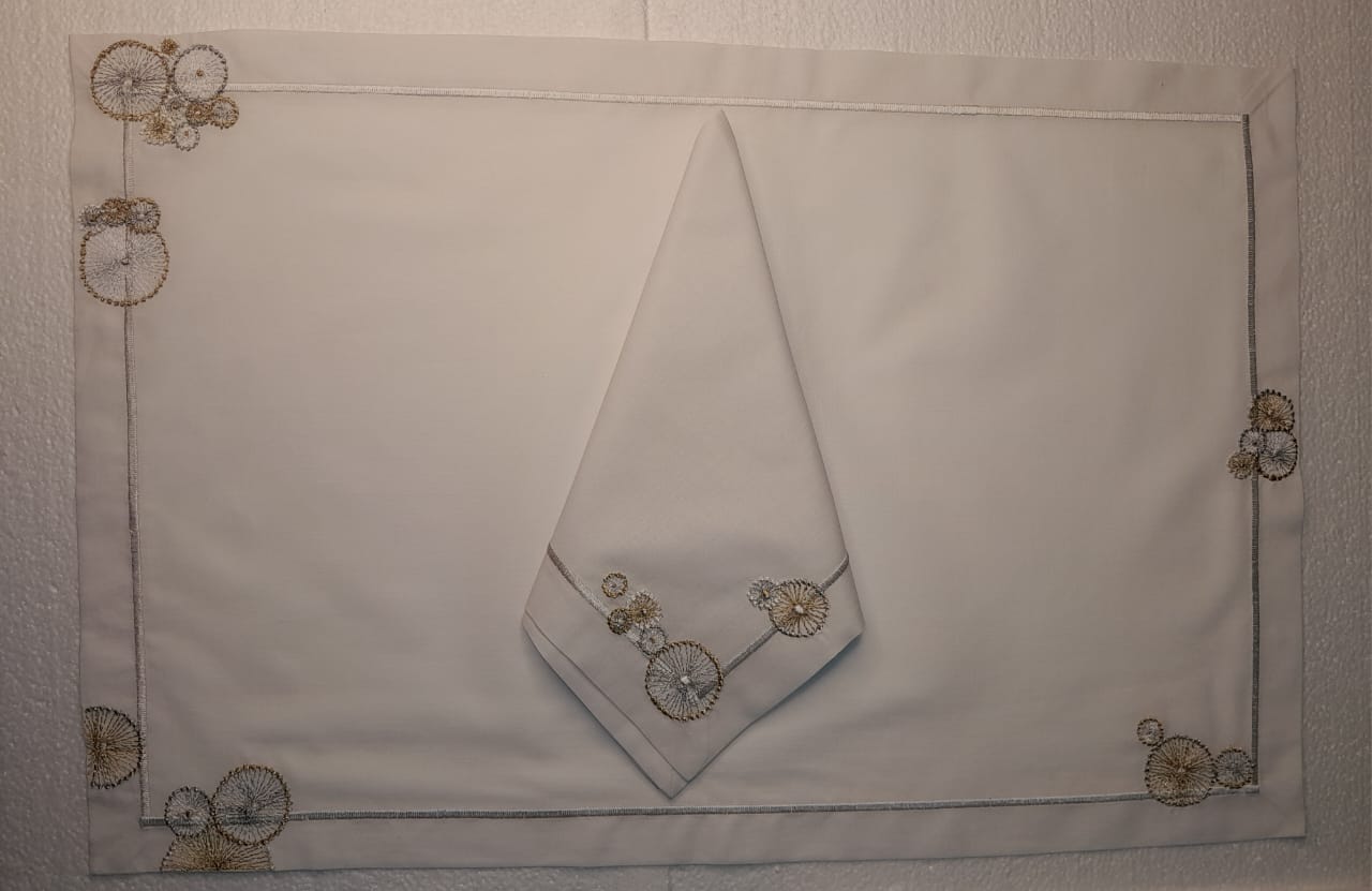Placemat with Napkins Polycotton Embroidered- Category 1