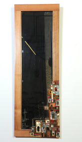 Mirror Houses Solid Walnut Wood With Colored Mother Of Pearl Inlay And Marquetry