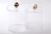 Set Handmade of 2 Boxes Plexi + Handle Wood with Mother of Pearl