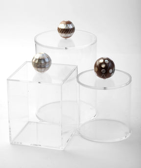 Set 3 Boxes Plexi Handmade+ Handle Wood with Mother of Pearl