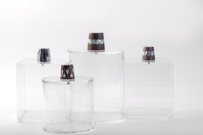 Set 4 Boxes Handmade Plexi + Handle Wood with Mother of Pearl