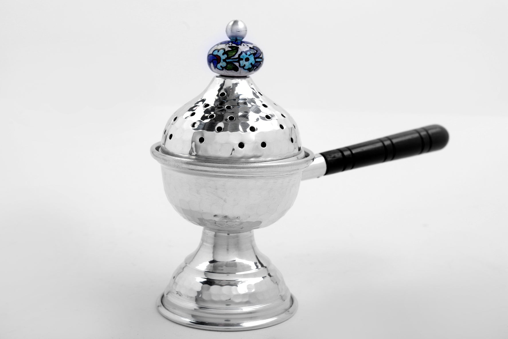 Mabkhara Alumnium Hand hammered With Qishani, Handle Wood