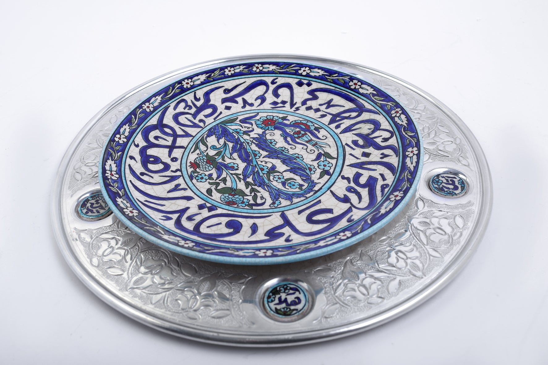 Placemat Hand Hammered Aluminum with Qishani D37cm