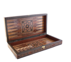 Backgammon and Chess Natural Wood Marquetry