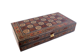 Backgammon and Chess Natural Wood Marquetry