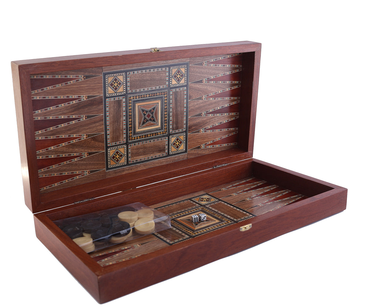 Backgammon Natural Wood Marquetry