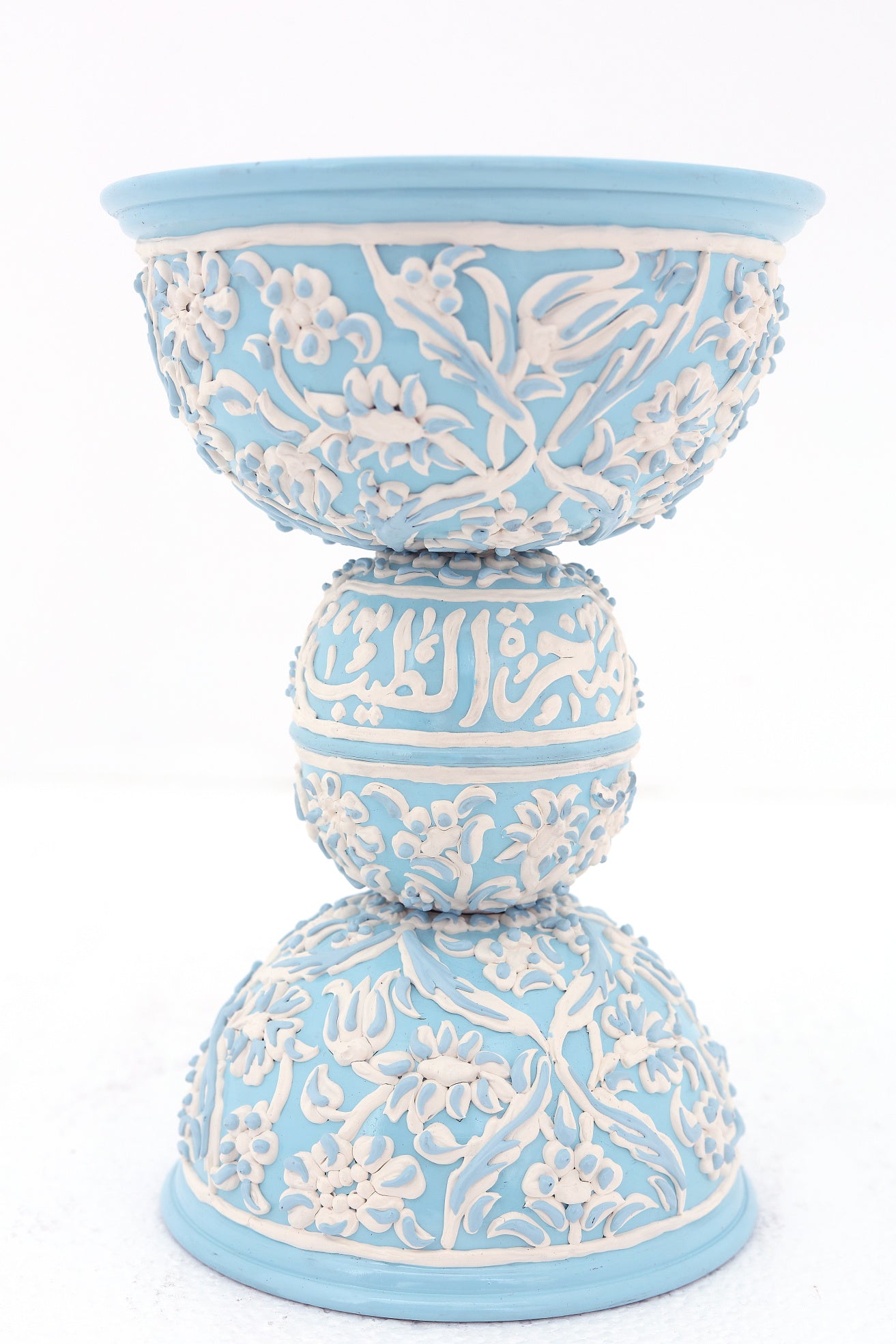 Mabkhara Hand Hammered Aluminum with White Handmade Enamels