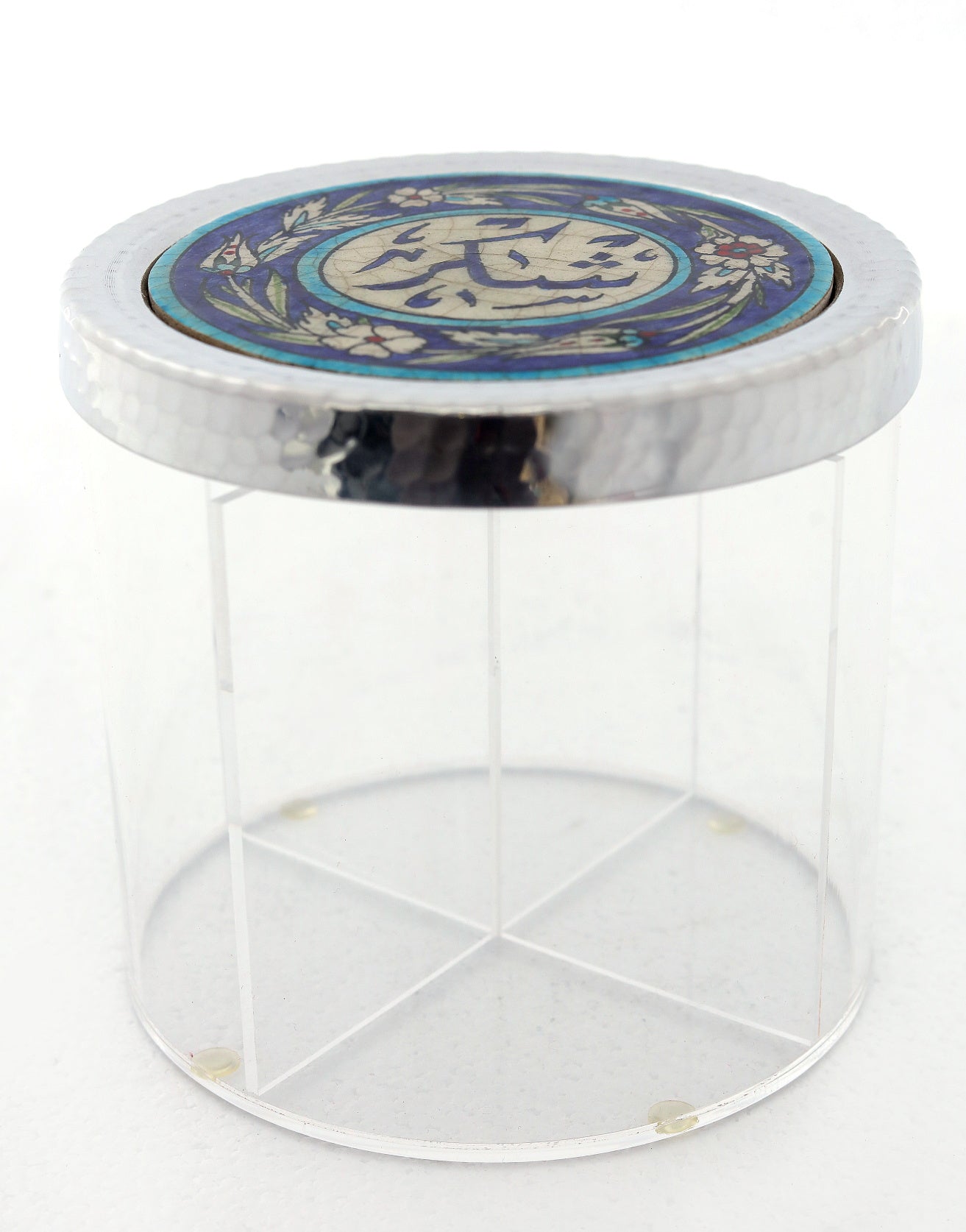 Box Round Hand Hammered Aluminum + Qishani / Brass+ Qishani