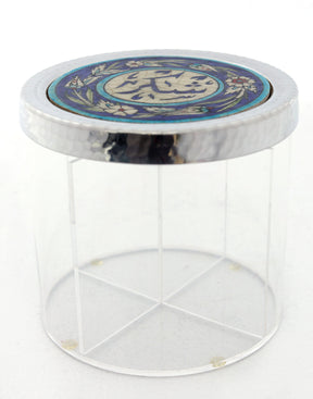 Box Round Hand Hammered Aluminum + Qishani / Brass+ Qishani